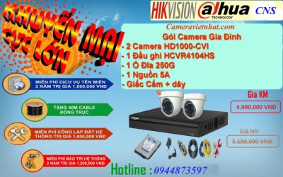 Bộ camera hikvision 2 mắt